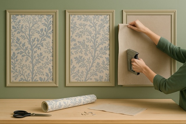 Create Wall Panels with Fabric or Wallpaper